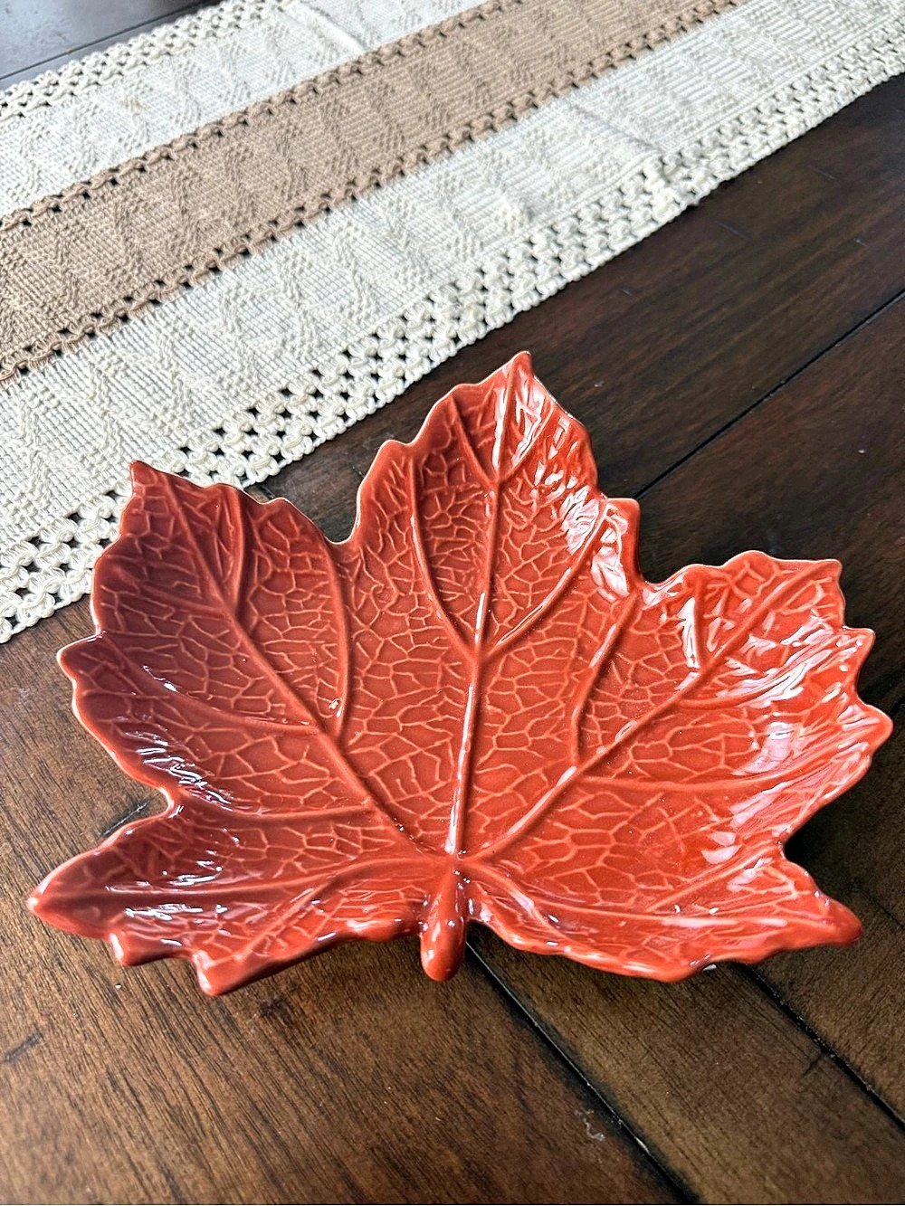 Harvest Maple Leaf Dish Red Leaf Serveware